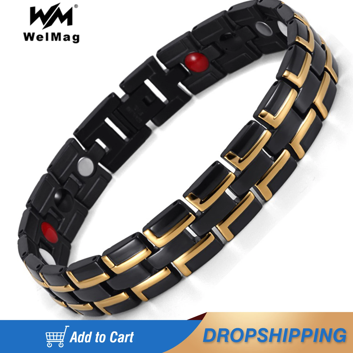 

WelMag High Quality Health Magnetic Bracelet For Women Bangles Casual Energy Bio Emo Wristband Stainless Steel Bracelet Homme