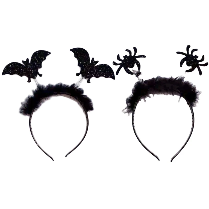 

Cute Bat Wings/Spider Shape Hair Hoop Women Makeup for Head Band for Photoshoot Live Broadcast Halloween Hair Accessory