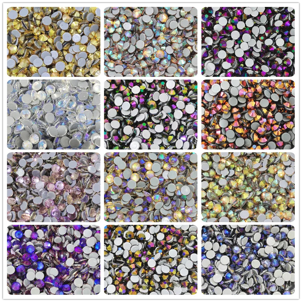 

2021 Newest All Sizes Colors Crystal AB Hotfix Rhinestones,Glass Strass Hot fix Rhinestones For Nail Art & Fabric Decoretions