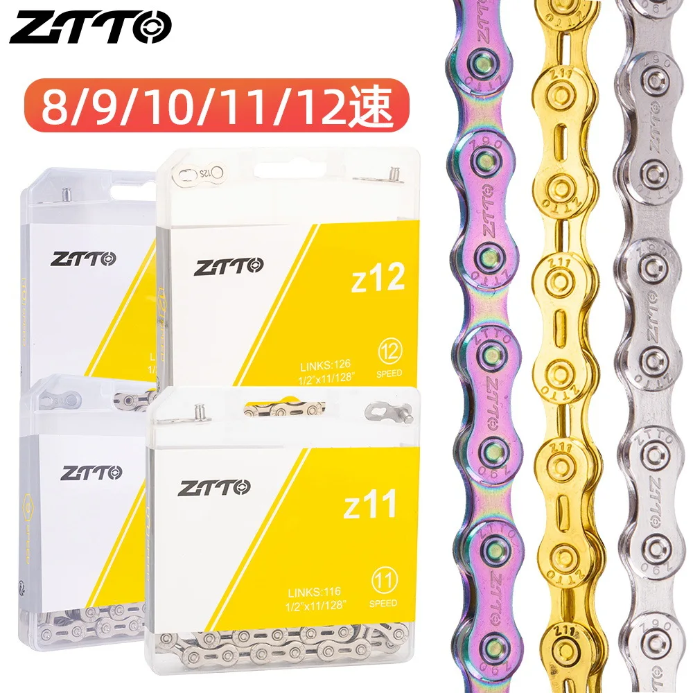 

ZTTO Bicycle 8 9 10Speed Chain 116 Links MTB Road Bike Chains Power Lock High Quality 8S 9v 10v Current Cycling Accessories