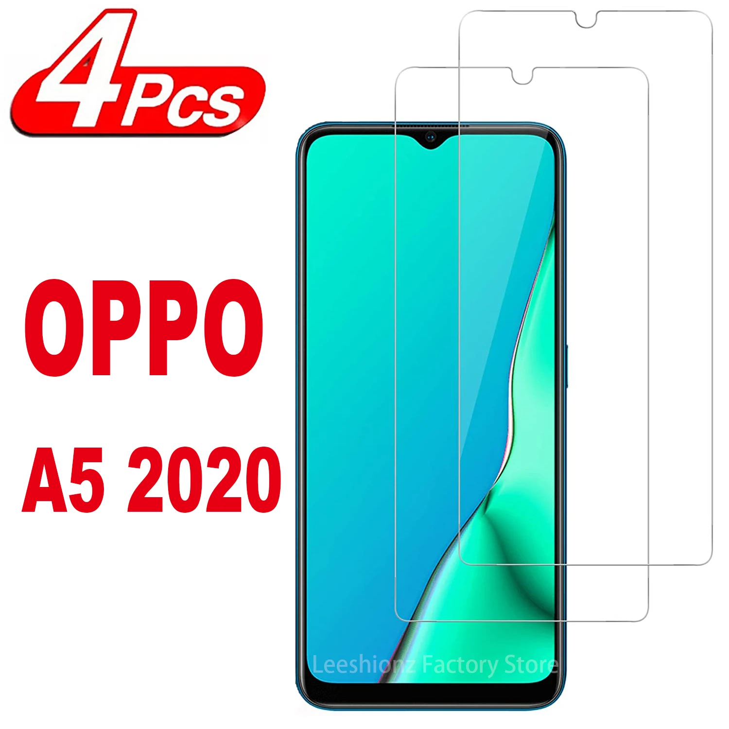 Защитное стекло 9H для OPPO A5 2020 2/4 шт. HD закаленное пленка