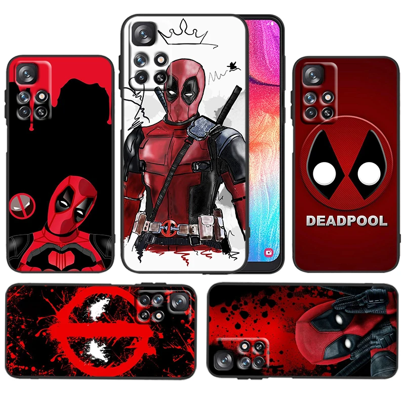 

Deadpool Marvel Funny For Xiaomi Redmi 11 Prime 10 10X 9T 9C 9C 8 A1 K50 K40S Gaming 4G 5G Silicone Black Phone Case