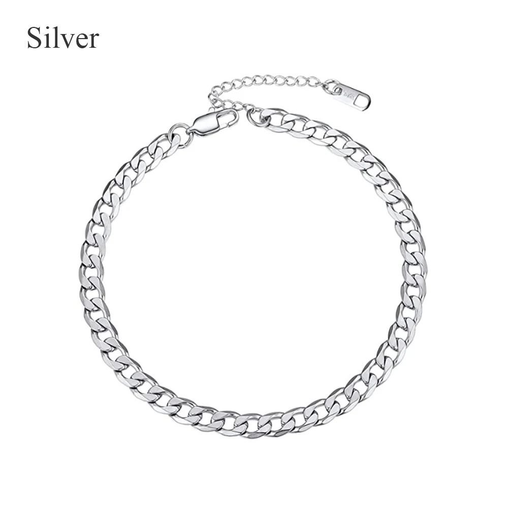 

Beadsncie Simple Gold-Plated Titanium Steel Cuban Bracelet Ins Cold Wind Wild Hand Jewelry Female