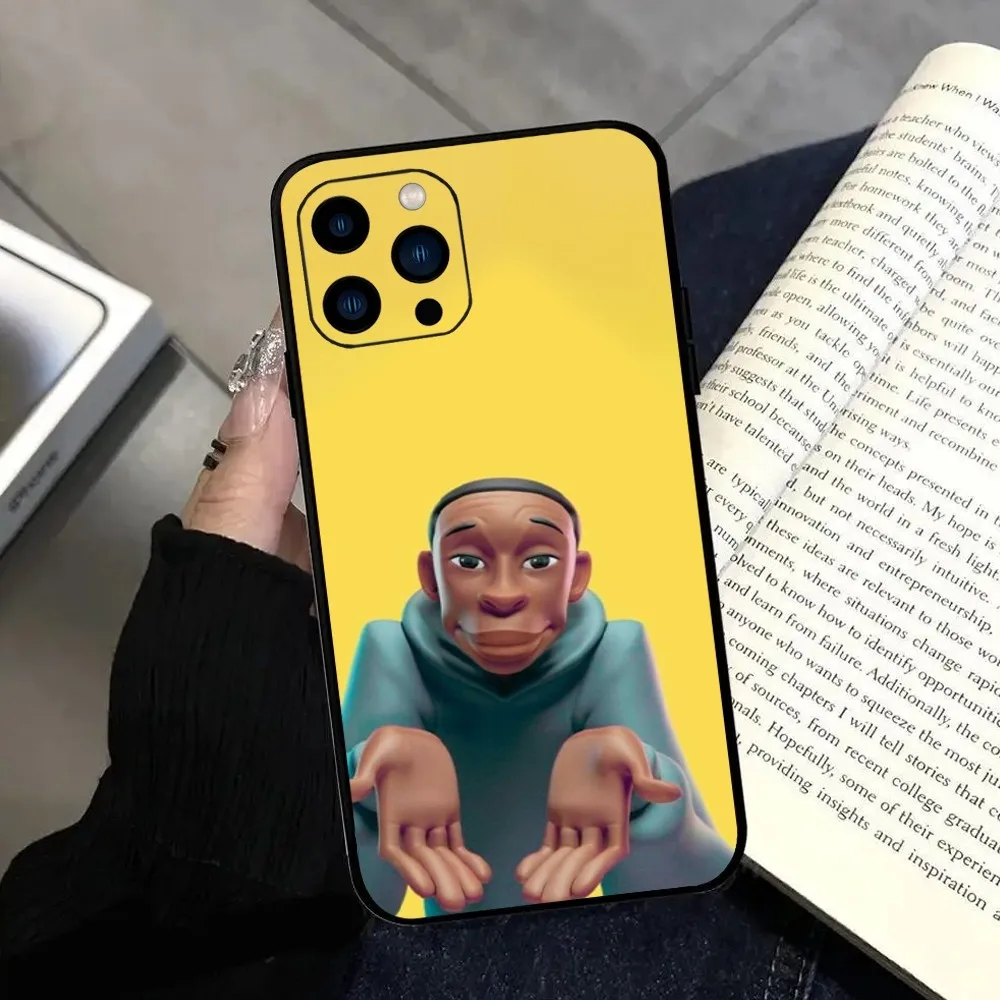 Забавный чехол для телефона с героями мультфильмов Khaby Lame iPhone 11 12 13 14 15 Pro Max Mini Plus XS