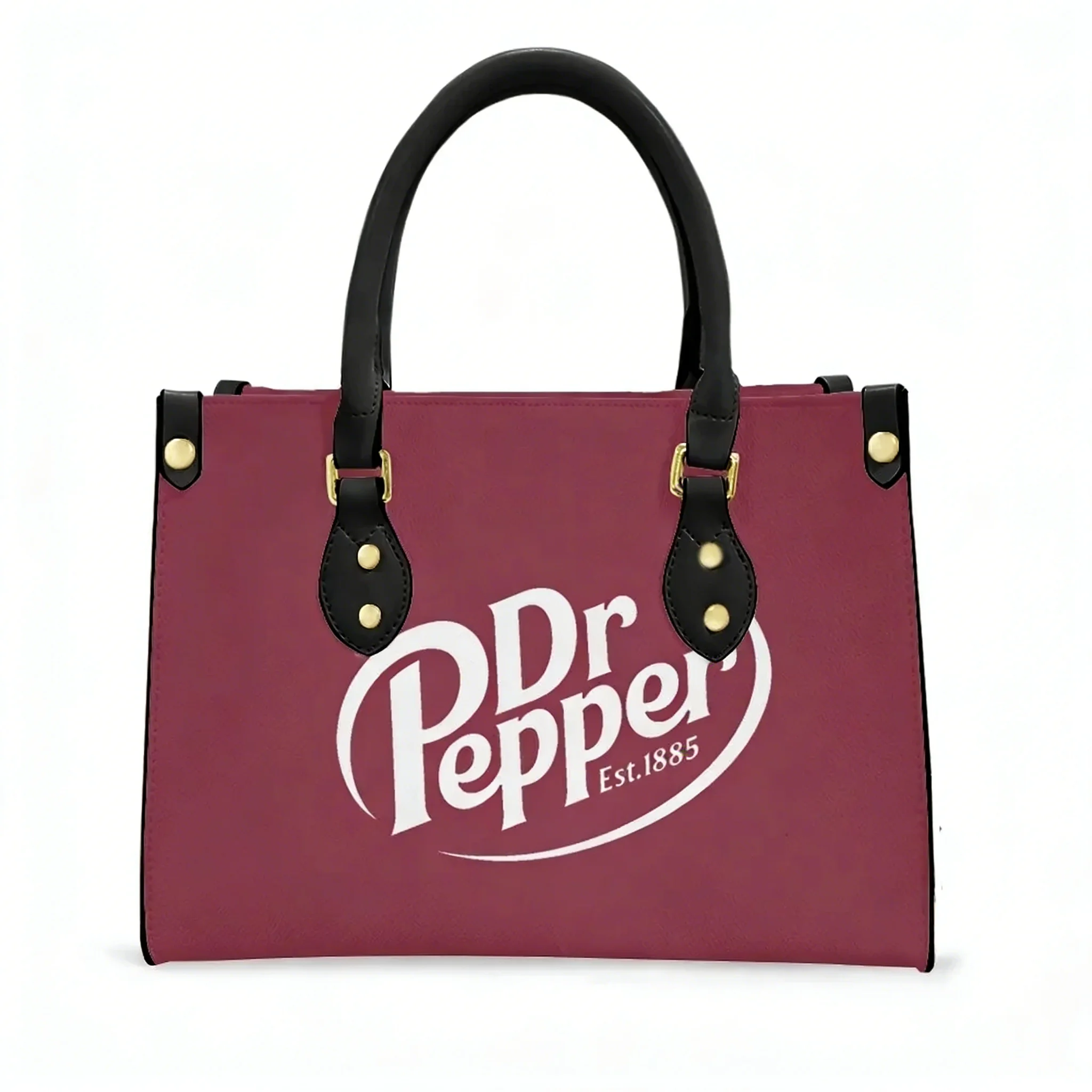 Фото Сумка-тоут Dr Pepper для газированных напитков, женская/мужская, с персонализированным текстом и изображением, из искусственной кожи, для бизнеса, шопинга, подарочная сумка №2