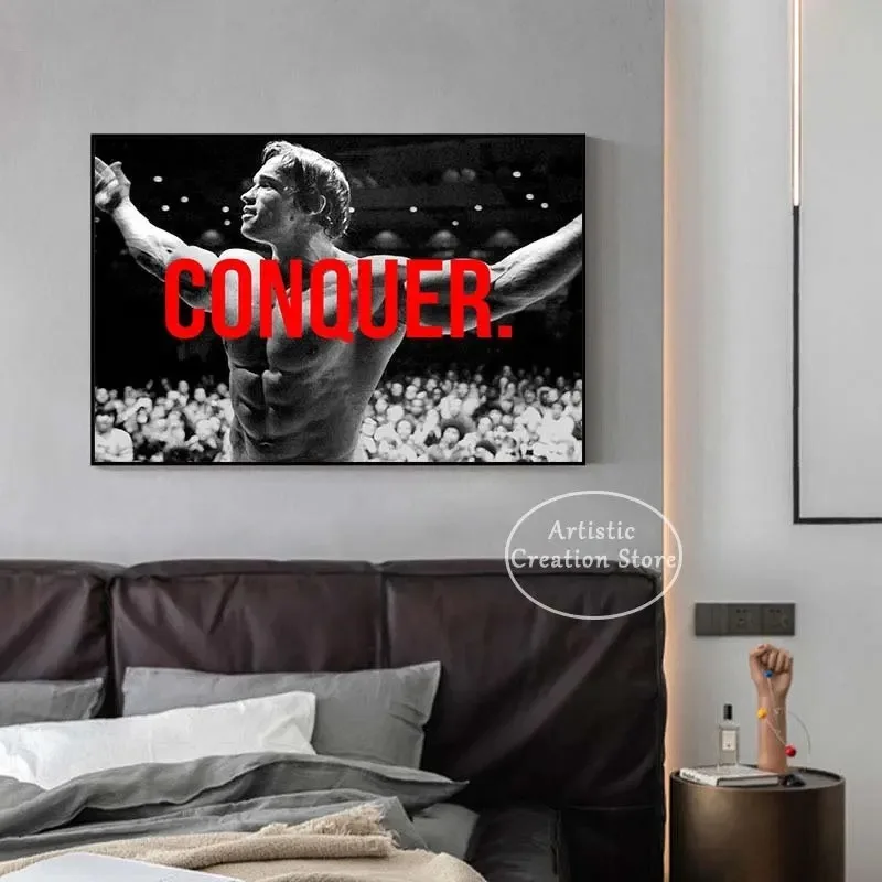 Мотивационный плакат Арнольд для фитнеса тренировок тренажерного зала