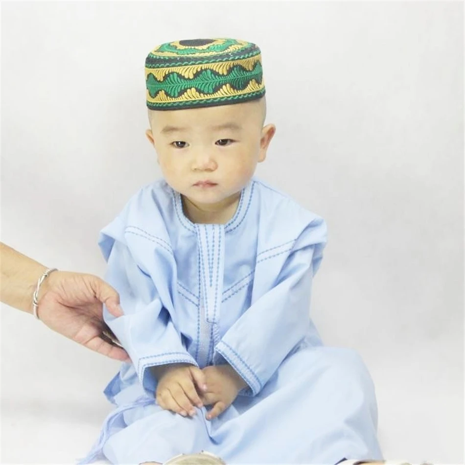 Kids Muslim Clothing Islamic Boys Abaya Dubai Kaftan Jubba Thobe Eid Mubarak Prayer Saudi Arabia Blouse Toddler Robes Dress Robe