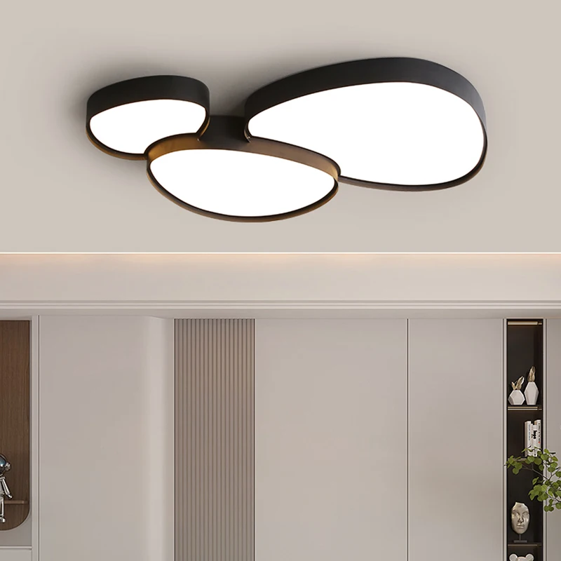 

Modren LED Ceiling Lamps Living Dining Room Study Bedroom Nordic Minimalist Acrylic Black White Home Decor Lustre Lights Fixture