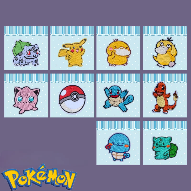 

Мультяшные наклейки с покемоном, вышитые тканевые наклейки, аксессуары для одежды, украшение с отверстиями, наклейки для Пикачу, детские игрушки, подарок на день рождения