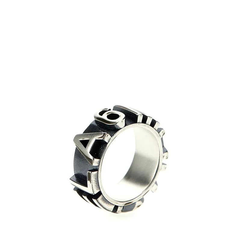 

MM6 Maison Margiela S925 Sterling Silver MM6 Logo Ring Women's Fashion and Temperament 2023 New