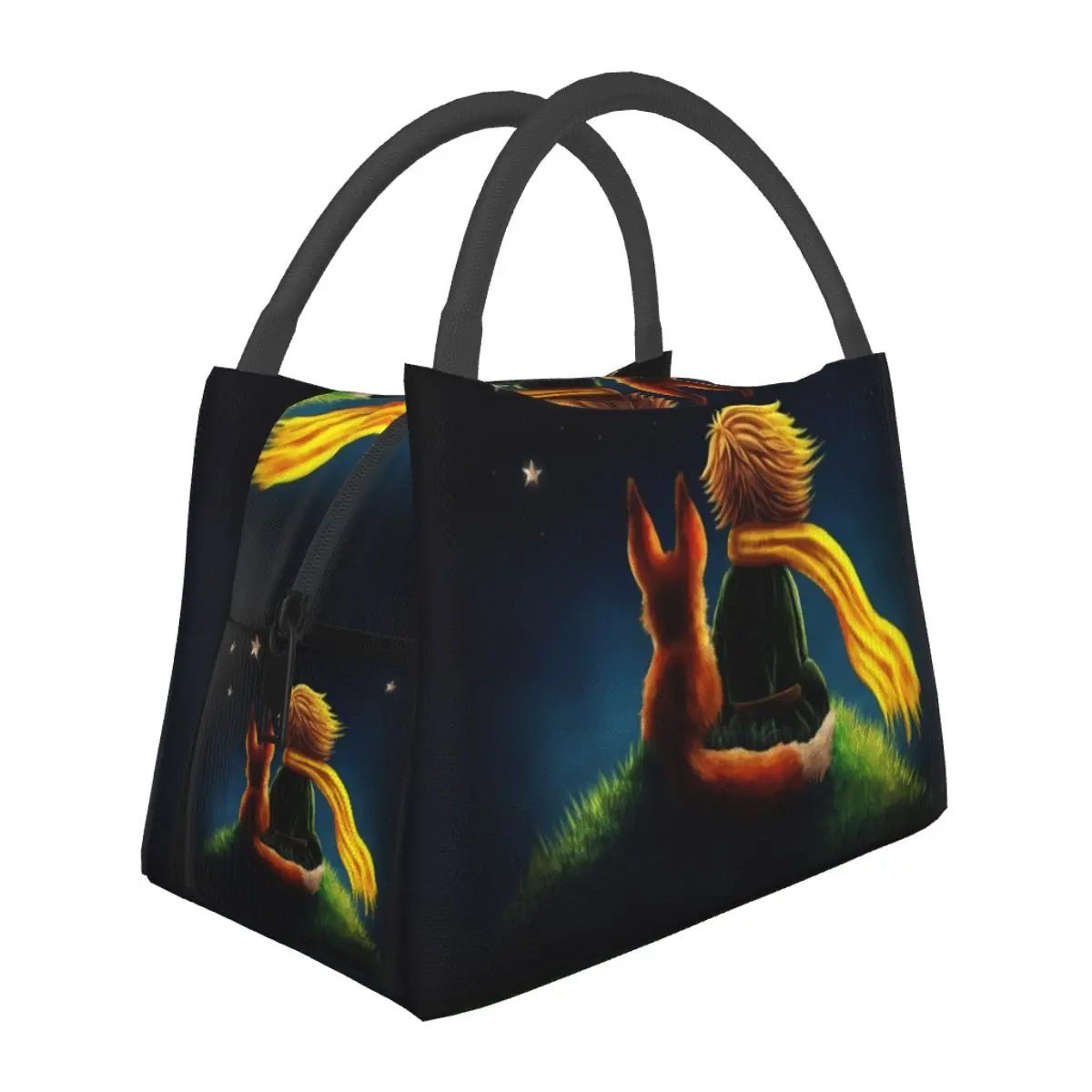 

The Little Prince Lunch Bag Novel Casual Lunch Box Travel Portable Insulated Thermal Tote Handbags Oxford Print Cooler Bag