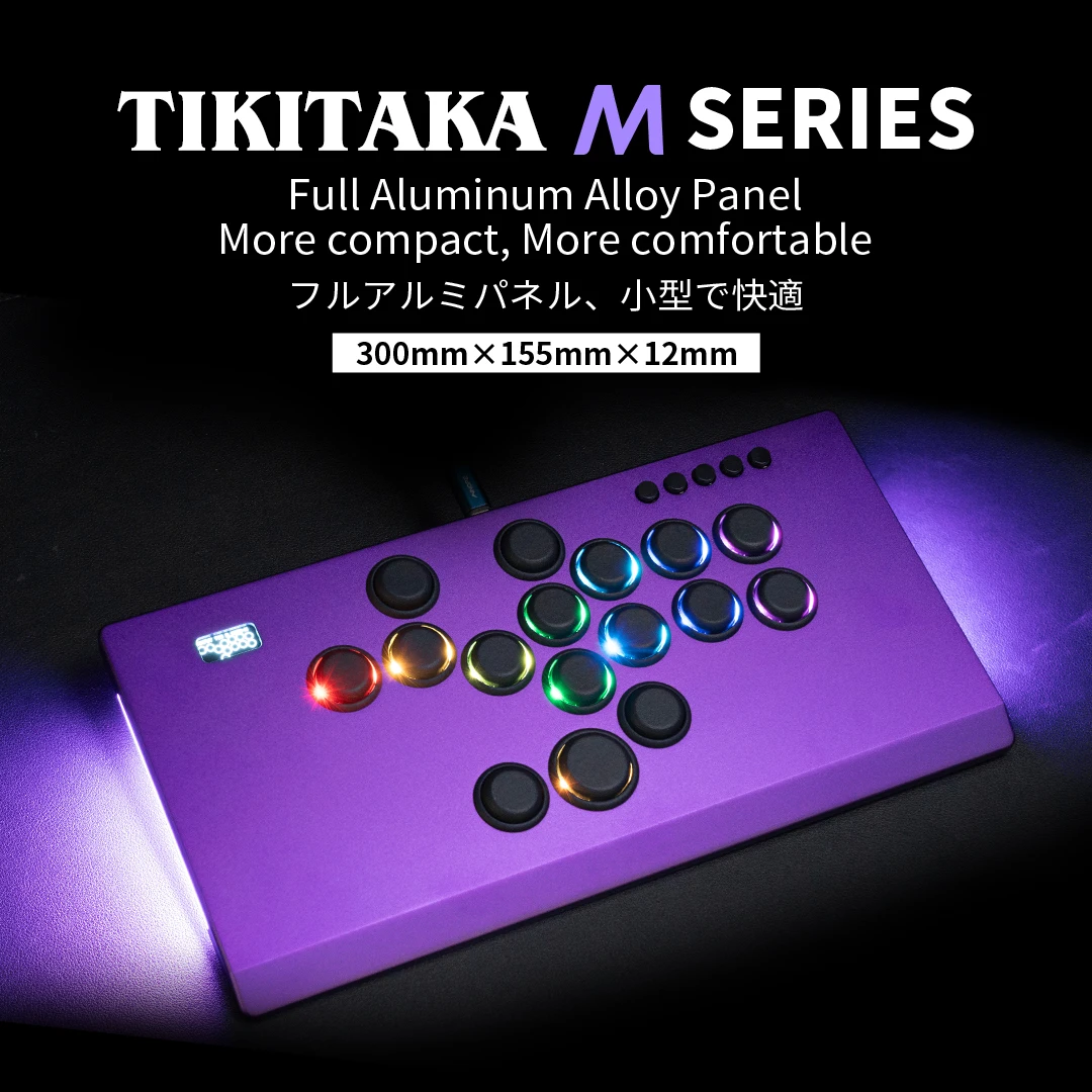 Фото TIKITAKA M16 Series Роскошная нейлоновая кнопка Laverless Controller 12 мм Супертонкий SF6 Игровой контроллер Street Fighter Джойстик Аркадный стиль PS4/PS3/ПК/переключатель №1