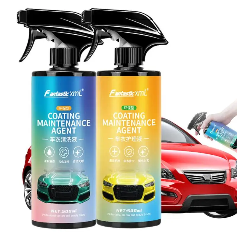 

Car Cleaning Agent 500ml Car Maintenance Cleaner Detergent Spray Flexible Vehicle Paint Polish Spray Multifunctional DIY Friendl
