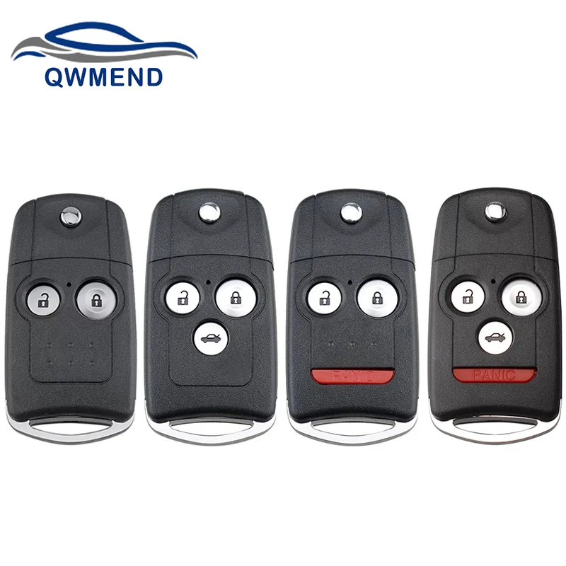 

QWMEND 2/3/4 Buttons Flip Car Remote Key Shell for Honda Civic Dio Fit Crv Hrv Accord Odyssey Jazz Car Key Fob Case Cover