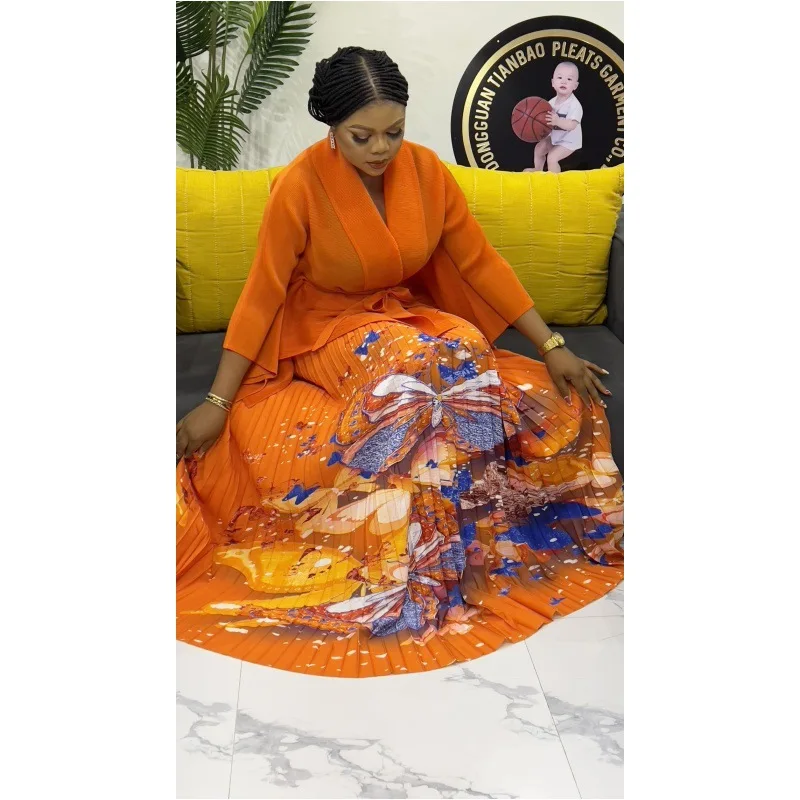 2024 Комплект из 2 предметов со складками Miyake топ на шнуровке с лацканами +