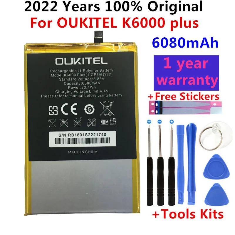 

Mobile phone battery OUKITEL K6000 plus battery 6080mAh Original battery High capacit OUKITEL phone battery
