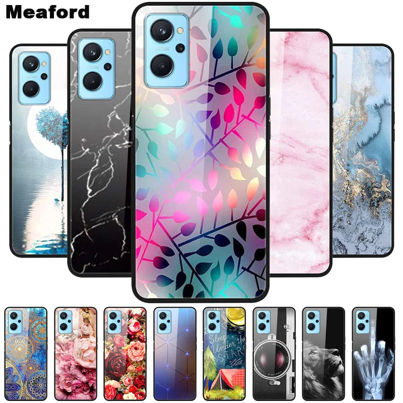 

Tempered Glass Case For Realme 9i Case Realme9i 9 i Cover Soft Bumper Hard glass Case For OPPO Realme 9i RMX3491 Case i9 Coque