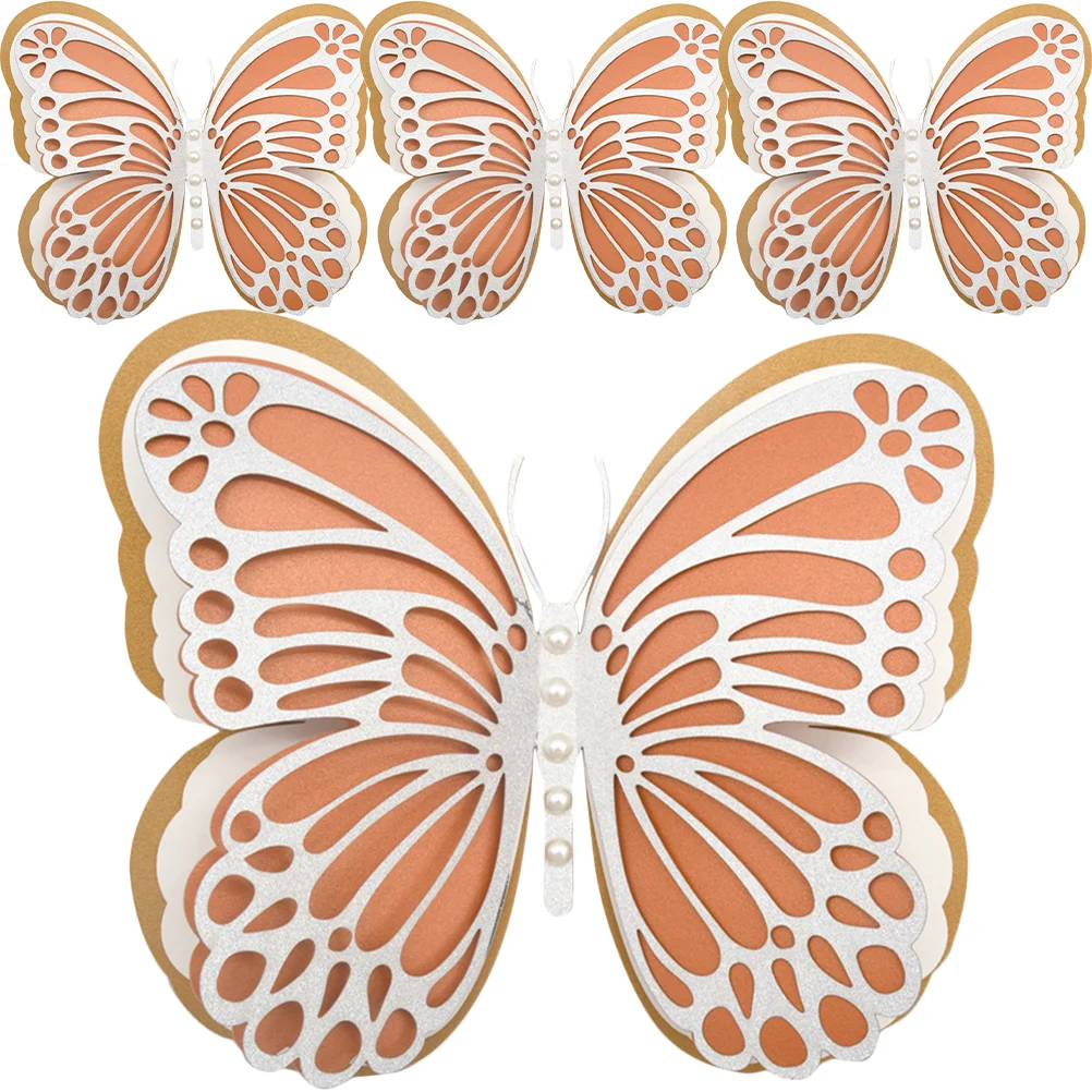 

4pcs Removable Decorative Delicate Bedroom Decals 3D Wall Stickers Butterflies Wall Stickers Wall Decorations
