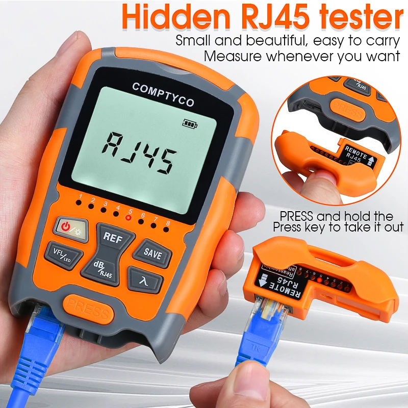 Tanie AUA-M50 1-50MW 4 W 1 Wielofunkcyjny Miernik Mocy Optycznej Lokalizator Uszkodzeń Wizualnych Sieci Tester Do Kabli Tester światłowodu VFL -50 ~ + 26