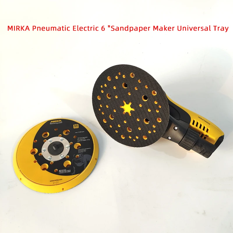 Original MIRKA 6 Inch Tray Pneumatic Electric Sander Disc 150mm Sandpaper Machine Base Accessories