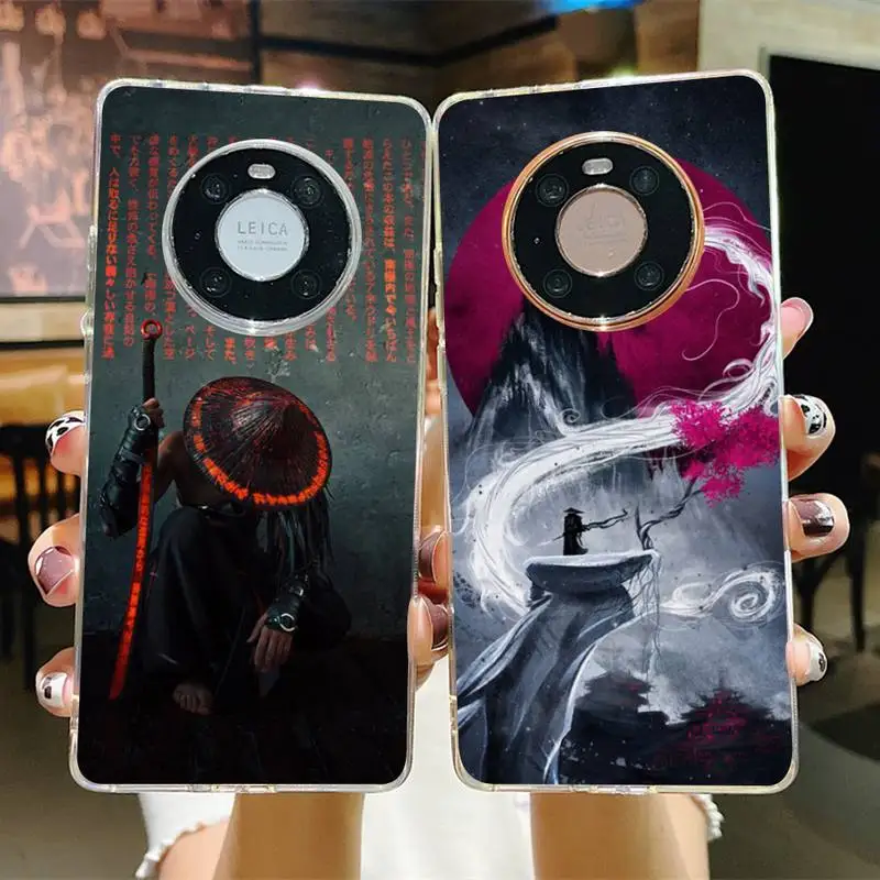 

Landscape ink Painting Japan Samurai Art Phone Case for Samsung S21 A10 for Redmi Note 7 9 for Huawei P30Pro Honor 8X 10i cover