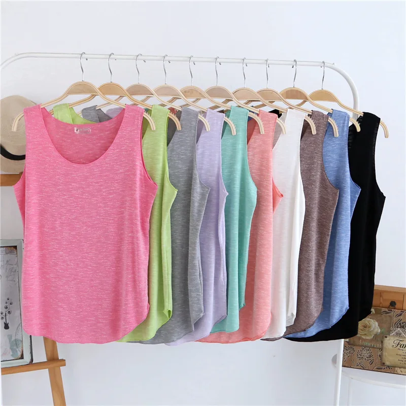 Sleep Top Summer Ladies Slub Cotton Vest Loose Round Neck Simple Sleeveles Solid Color Home Pijamas Sexy Sleeping Clothes Women