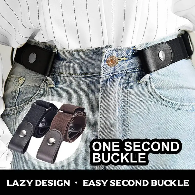 

Fashion Buckle-Free Unisex Waist Belt Jeans Pants No Bulge Elastic Women Belt Children Stretch No Hassle Invisible Ladies Strap