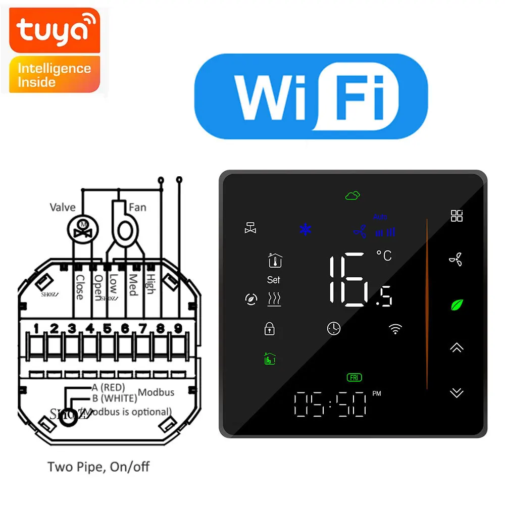 

TUYA Wi-Fi Термостат для фанкойла
