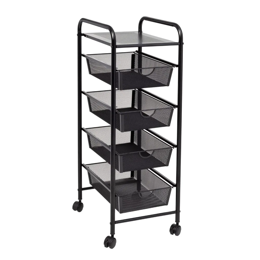 

Honey-Can-Do Rolling Cart With 4 Drawers And Shelf, Black