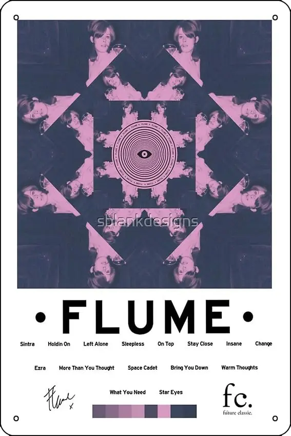 Альбом-трекер Flume для селфи металлический жестяной плакат 12X8 дюймов забавная