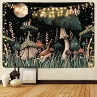 trippy mushroom tapestry moon and stars tapestry snail tapestry fantasy plants and leaves tapestry wall hanging for room