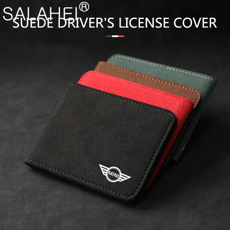 

Car Suede Leather Driver License Cover Protective Holder Set For BMW MINI COOPER SONE JCW F54 F55 F56 F57 F60 CLUBMAN COUNTRYMAN
