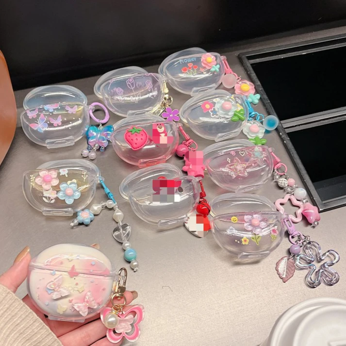 Чехол для OPPO Enco R3/AIR 3/R2 модный силиконовый прозрачный чехол с цветком наушников AIR3