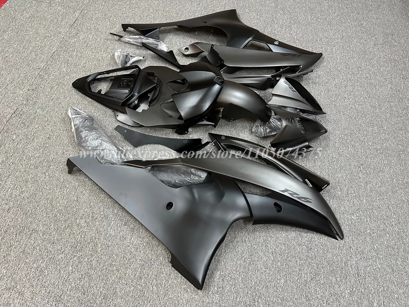 Фото 4 подарка, новый комплект обтекателей двигателя ABS, подходит для YAMAHA R6 2008 2009 2010 2011 2012 2013 2014 2015 2016, комплект кузова серого, черного матового цвета №3
