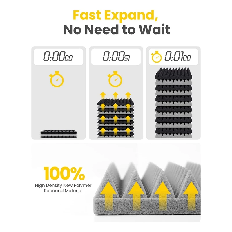 Самоклеящиеся звукостойкие пенопластовые панели 2x12x12 дюймов в виде пирамиды