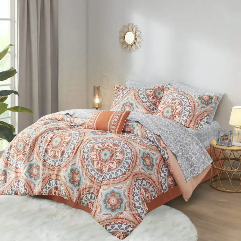 

Nepal Bed in a Bag Comforter Bedding Set, Orange, Queen