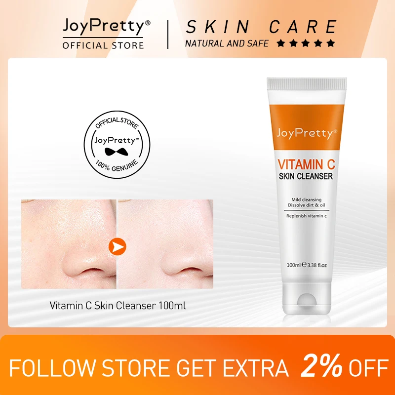 100ml Vitamin C Whitening Facial Cleanser Oil Control Cleaning Moisturizing Shrink Pores Exfoliating Skin Care Korean Cosmetics