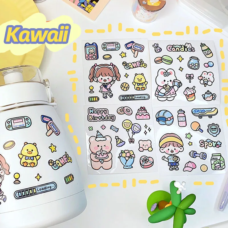 

4 листа/партия, водонепроницаемые наклейки для дневника и телефона