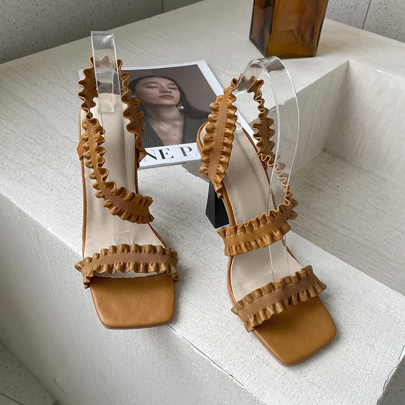 

Летние сандалии с перфорацией, новый модный дизайн, женские туфли на высоком каблуке-шпильке, свадебные вечерние Сланцы на каблуке, женская ...