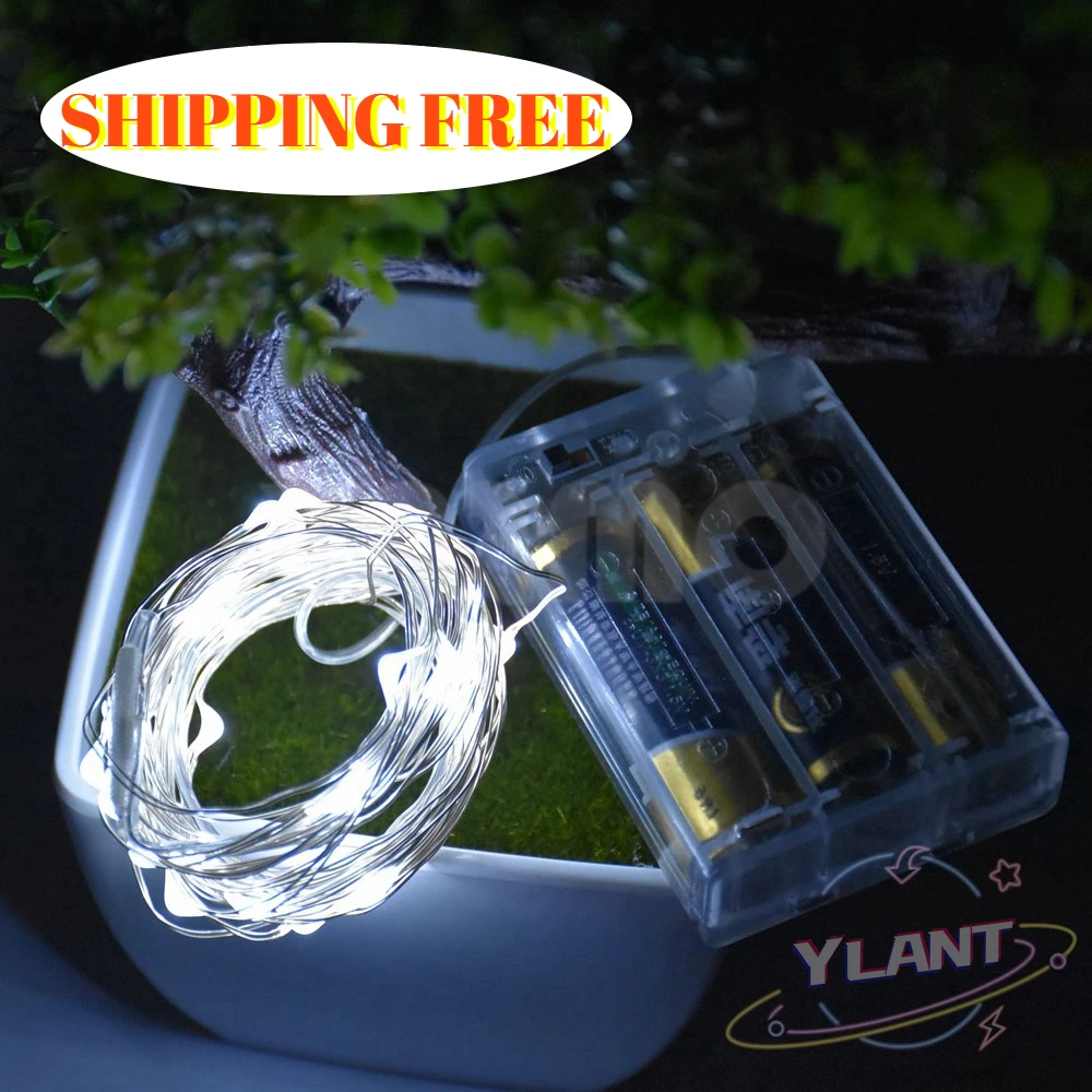 

2M 3M 5M 10M Led String Lights Waterproof Fairy Lights 3AA Battery Holiday lighting for Christmas Tree Wedding Party Decoration
