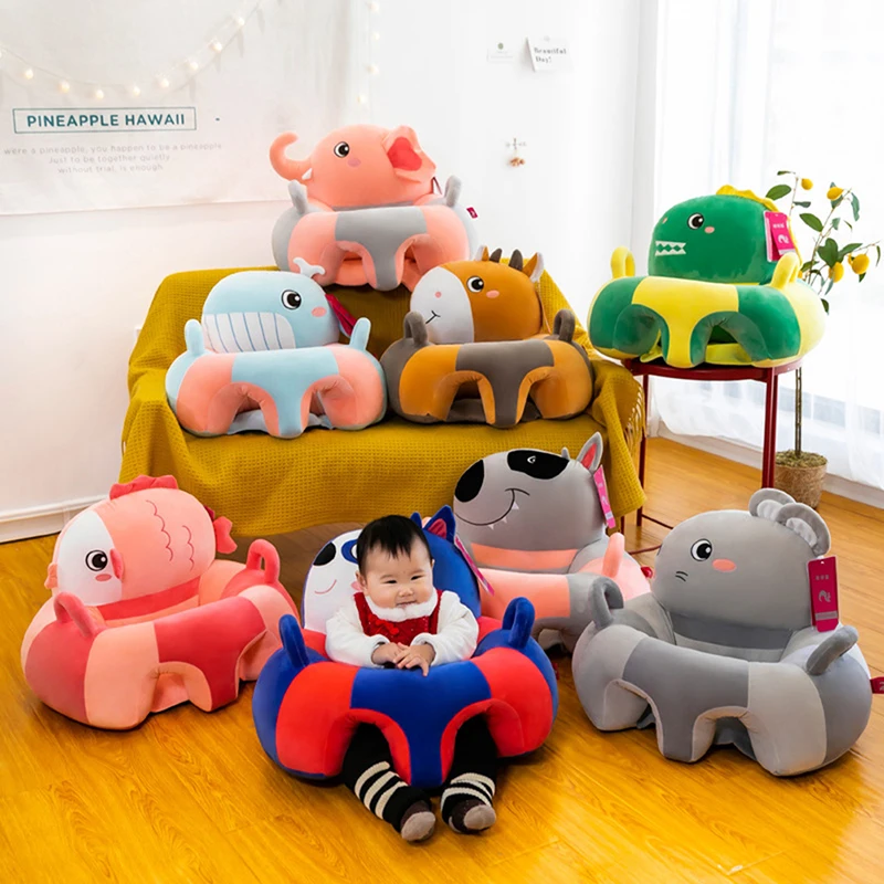 

Baby Sofa Support Seat Cover Plush Chair Learning To Sit Comfortable Cartoon Toddler Nest Puff Washable Baby Floor Plush Lounger