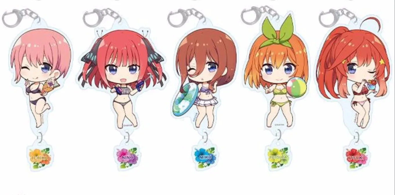 

The Quintessential Quintuplets Nakano Nino Nakano Yotsuba Beach Ver. Keychain Cosplay Acrylic Figure Keyring Kids Toy a5146