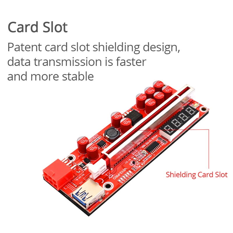 Новый 1-10 шт. V014 Pro PCIE Riser 013 кабель Экспресс x1 x16 SATA к 6-контактному кабелю питания USB 3