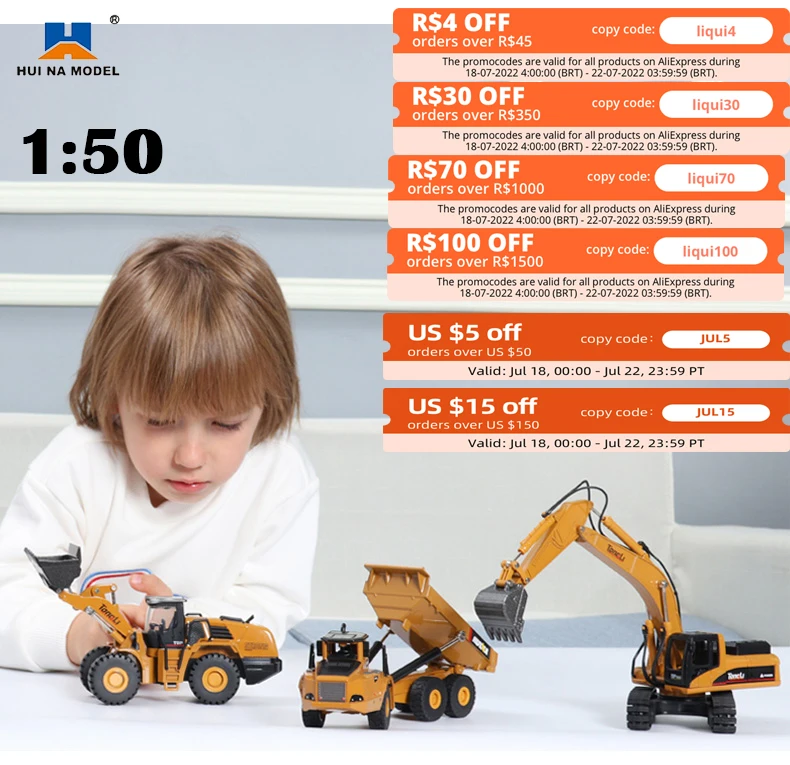 

Модель литых под давлением автомобилей HUINA 1:50, имитация автомобиля, литые экскаваторы-погрузчики, самосвал, бульдозер, экскаватор, игрушки, ...