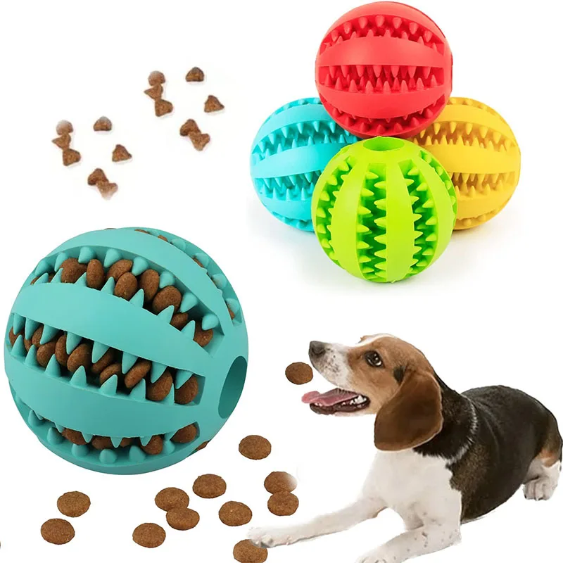 

Interactive Rubber Balls Toy for Small Large Dogs Chewing Toys Pet Tooth Cleaning Indestructible Dog Food Ball Pet Accessories