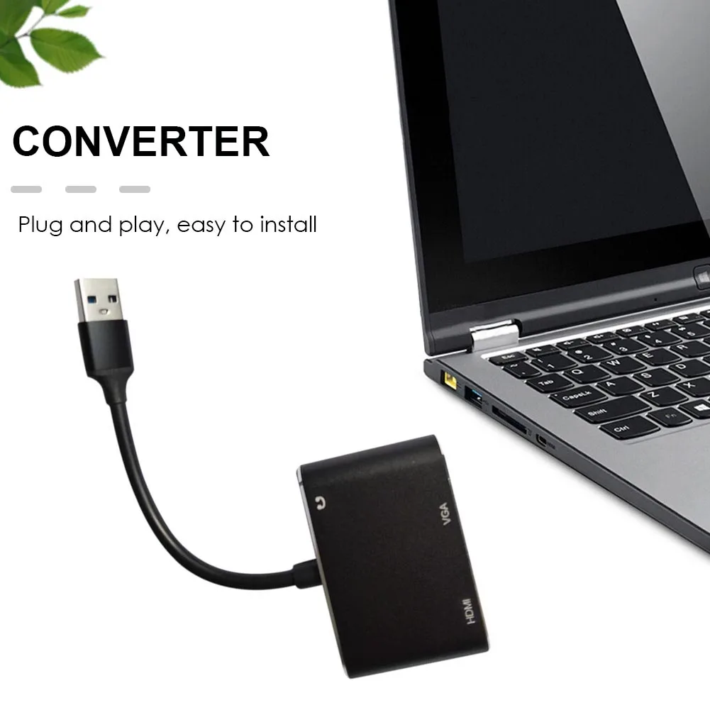

USB к HDMI-совместимый конвертер мультидисплейный адаптер USB C VGA док-станция USB C 3,0 HDMI-совместимый адаптер VGA для ПК ноутбука тв