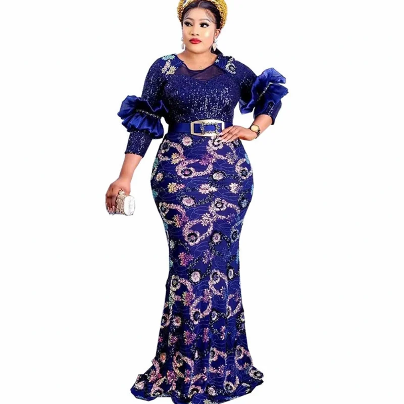 

Turkey African Women Elegant Glitter Luxury Dress Hip Wrap Bodycon Wedding Party Evening Dresses Birthday Night Celebrity