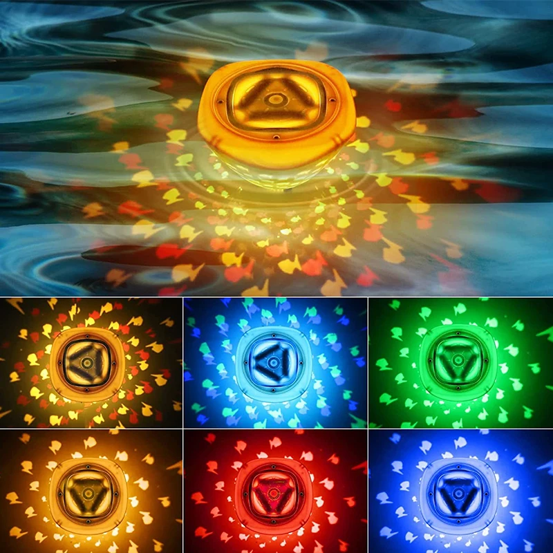 

Colorful Floating Underwater Swim Pool Lights Battery Operaed Submersible Light Bath Kids Pool Toy Light Pond Fountain Projector