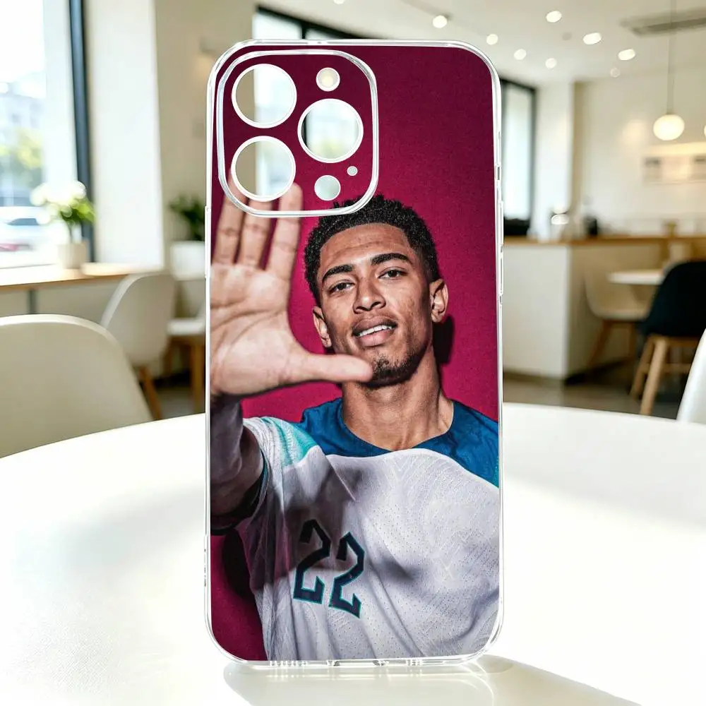 Фото Чехол для телефона Football J-Jude B-Bellingham для iPhone 17 16 15 14 13 12 11 Mini Pro Max Plus, прозрачный №4