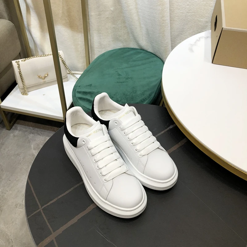 2023 Spring Autumn Classic Leisure Sports Sneakers Shoes Leather Thick Bottom Flat  Lace-up Women's Inner Heigh tening Platform